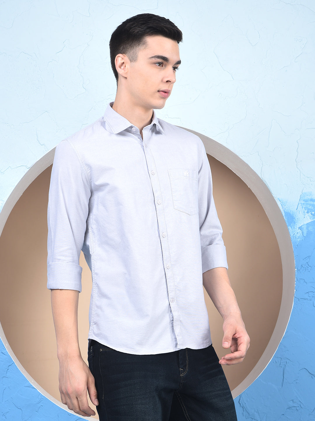 Misty Grey Pure Cotton Shirt