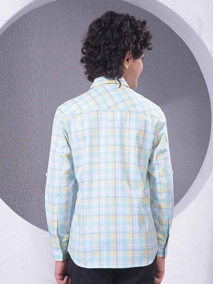 Green Checked 100% Cotton Shirt