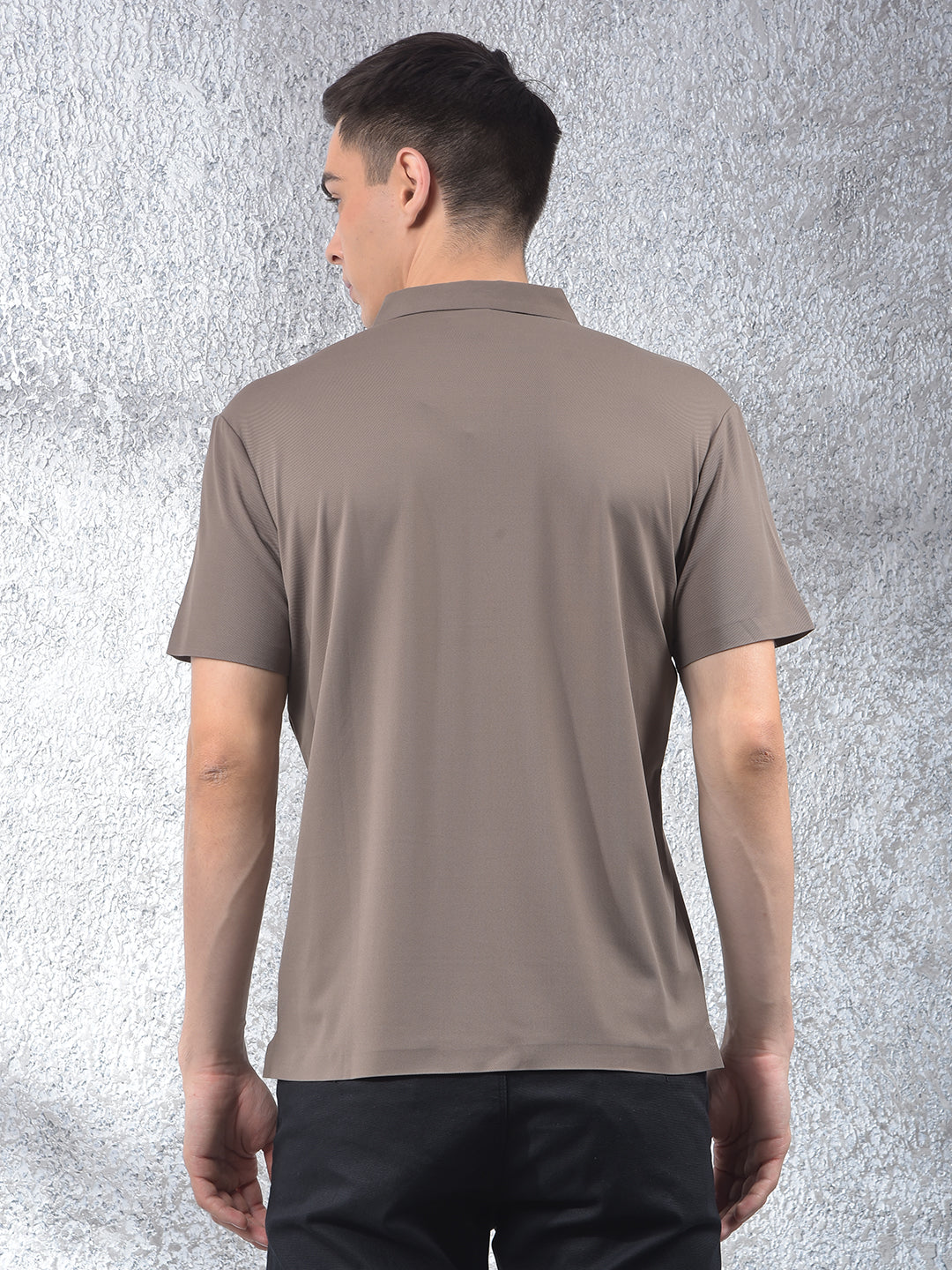 Style Detailing Grey Polo Neck T-Shirt