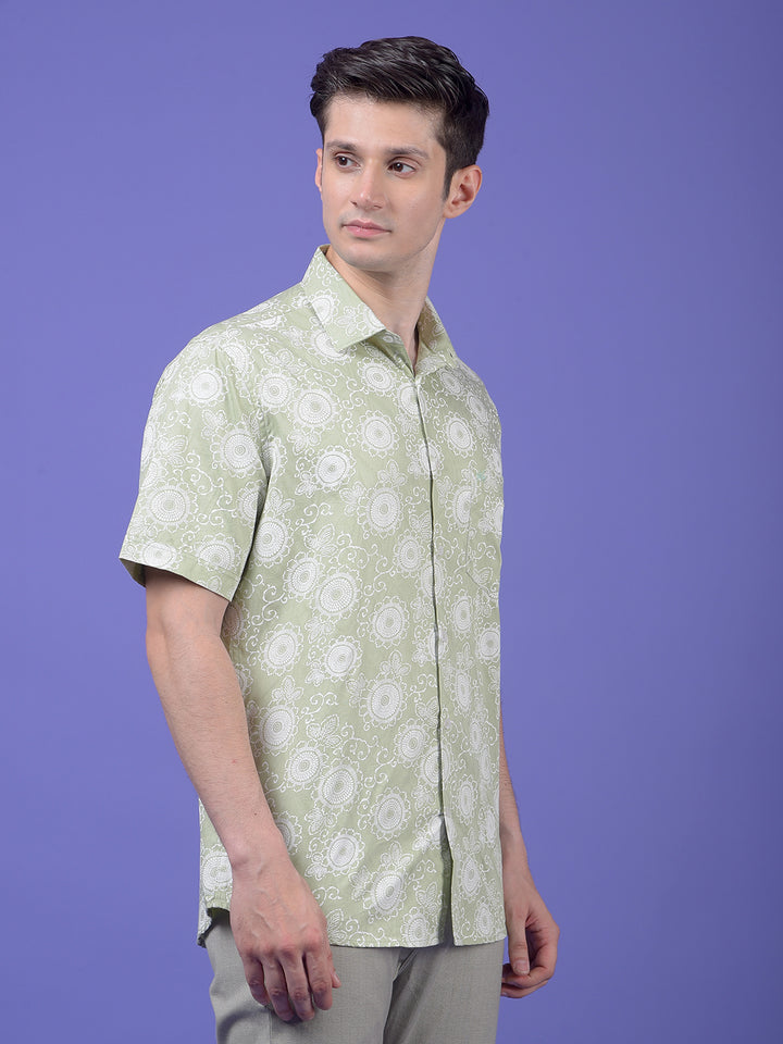 Green Printed Shirt