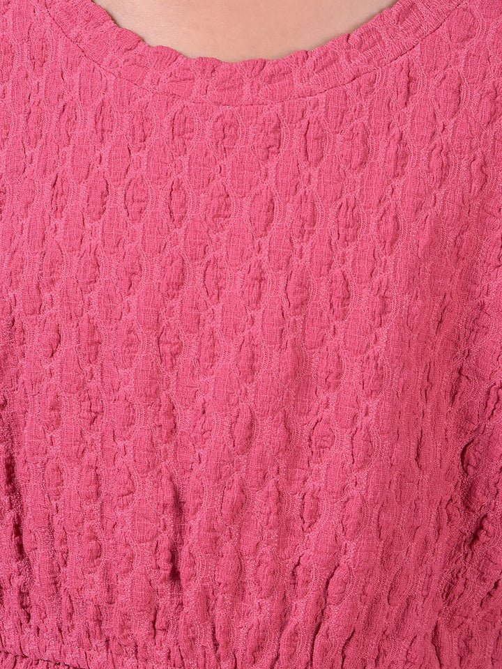 Pink Printed Peplum Top