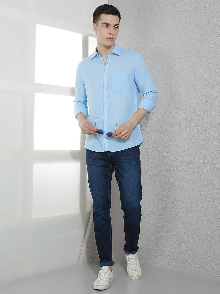 Sky Blue Linen Shirt