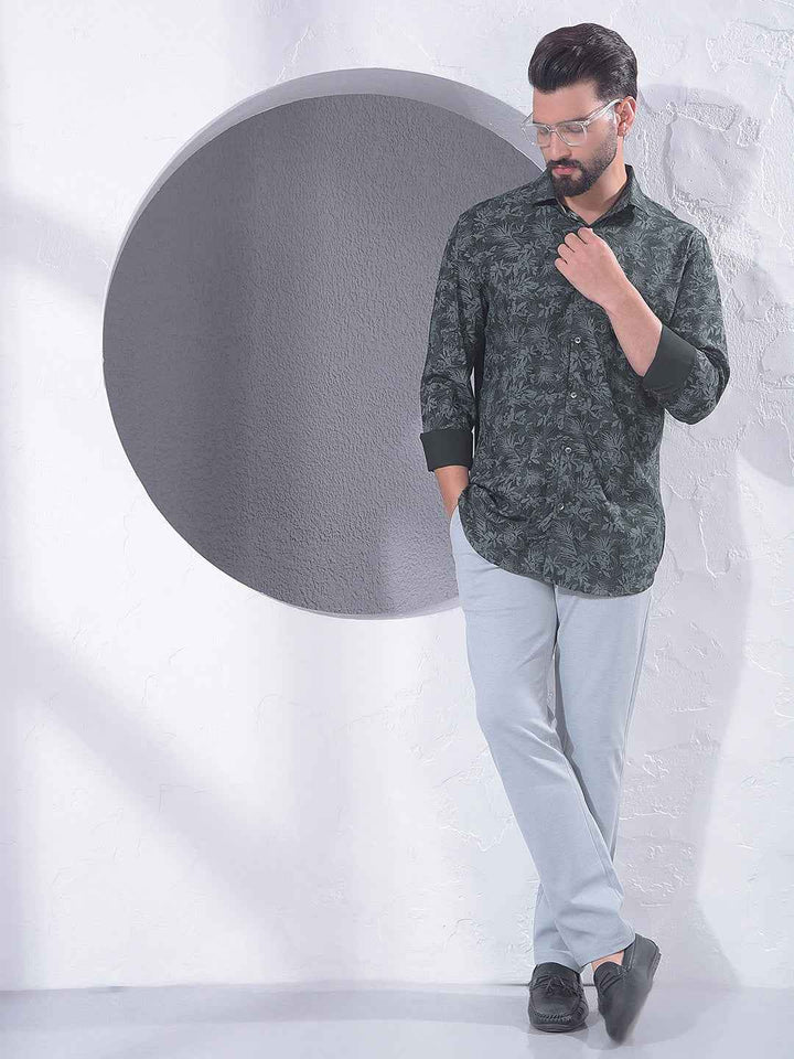 Green Floral Print Shirt