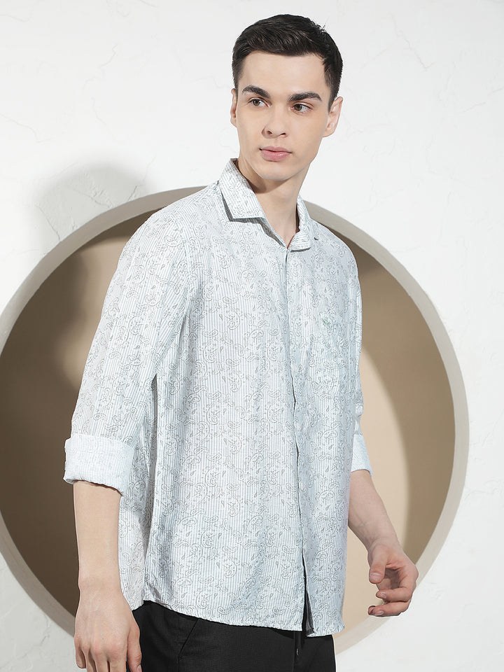 Contemporary Verdant Green Printed Shirt