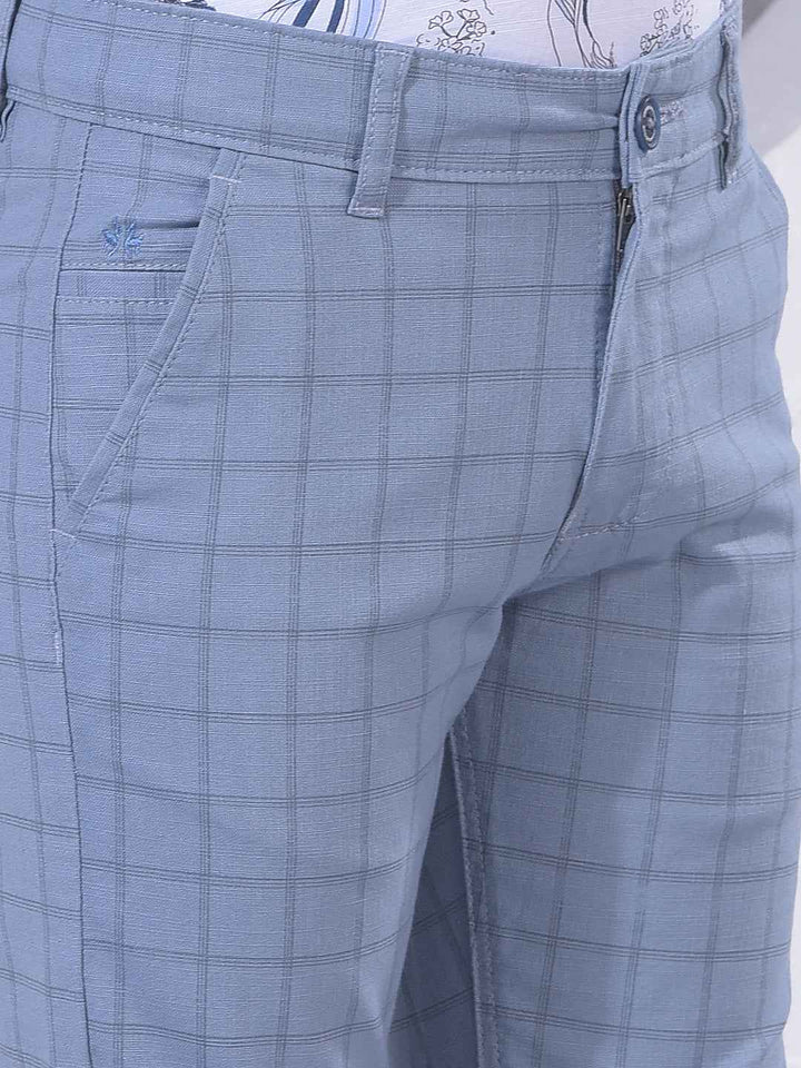 Blue Grid Check Trousers