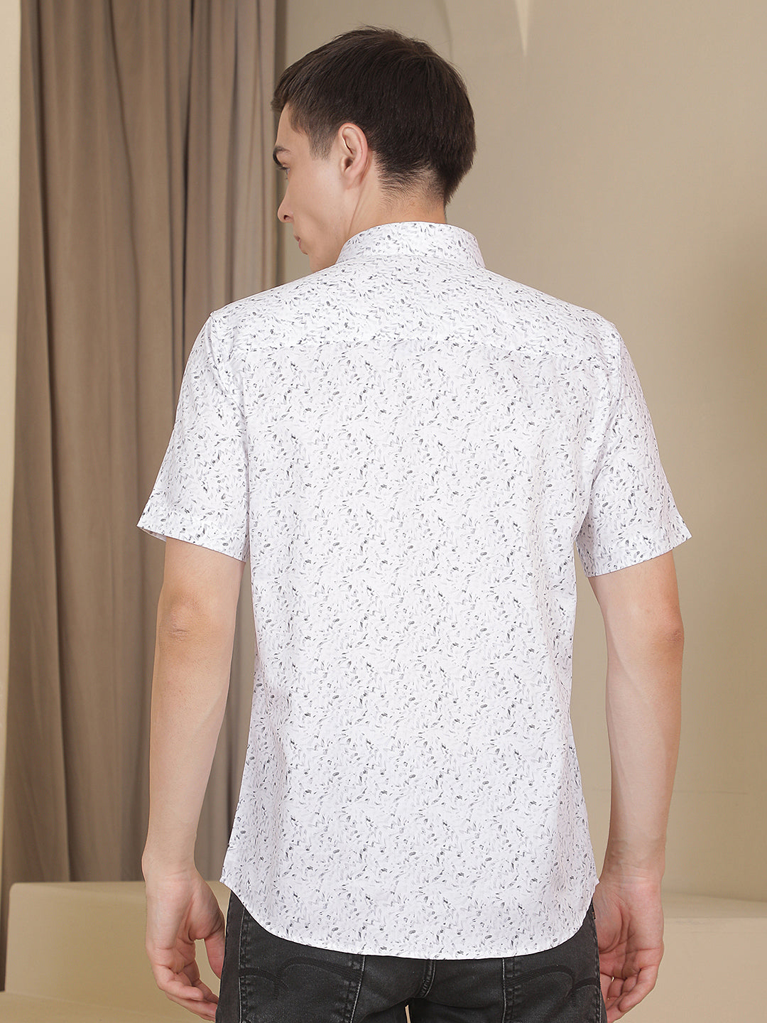 White Printed 100% Cotton Shirt