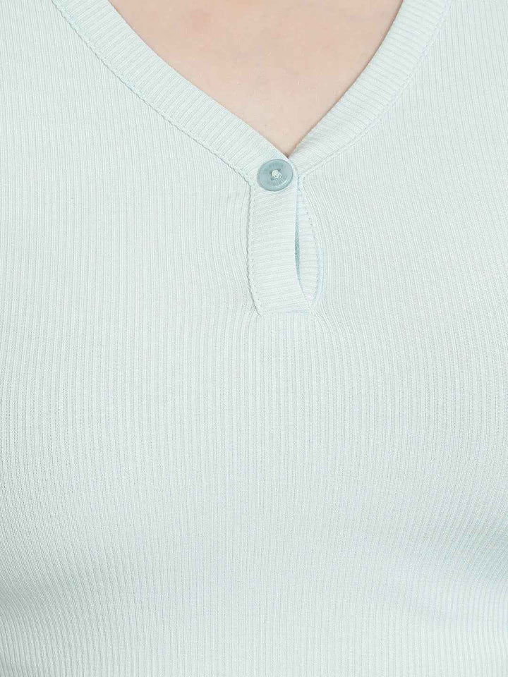 Mint Green Modal Crop T-Shirt