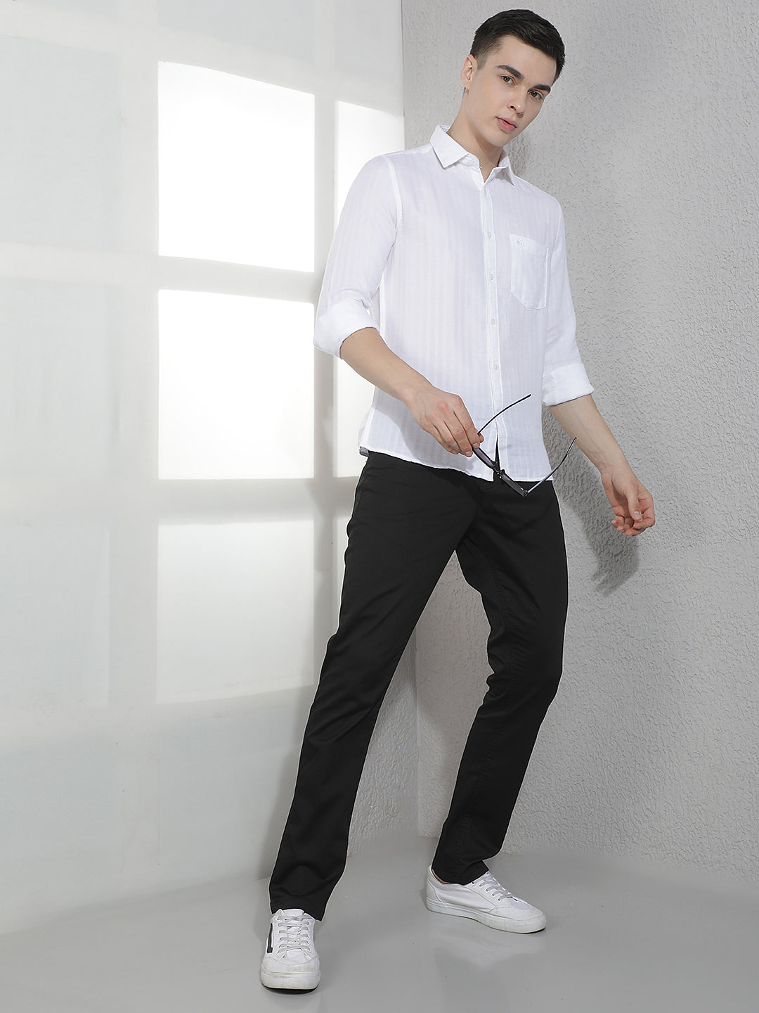 White Vertical Striped Shirt