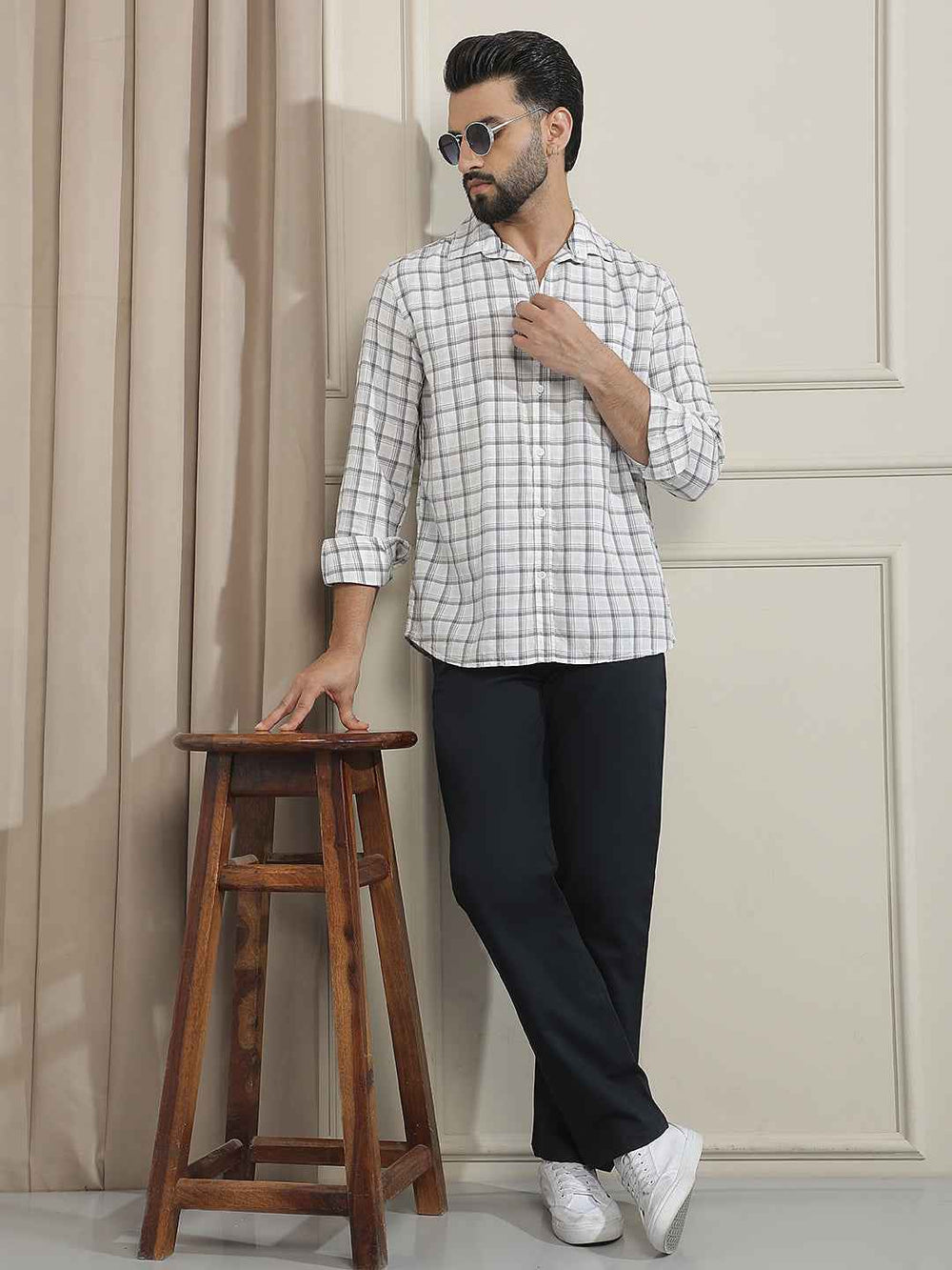 Navy Blue Straight Trousers