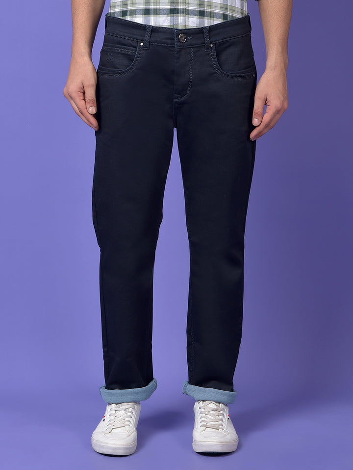 Navy Blue Straight Jeans