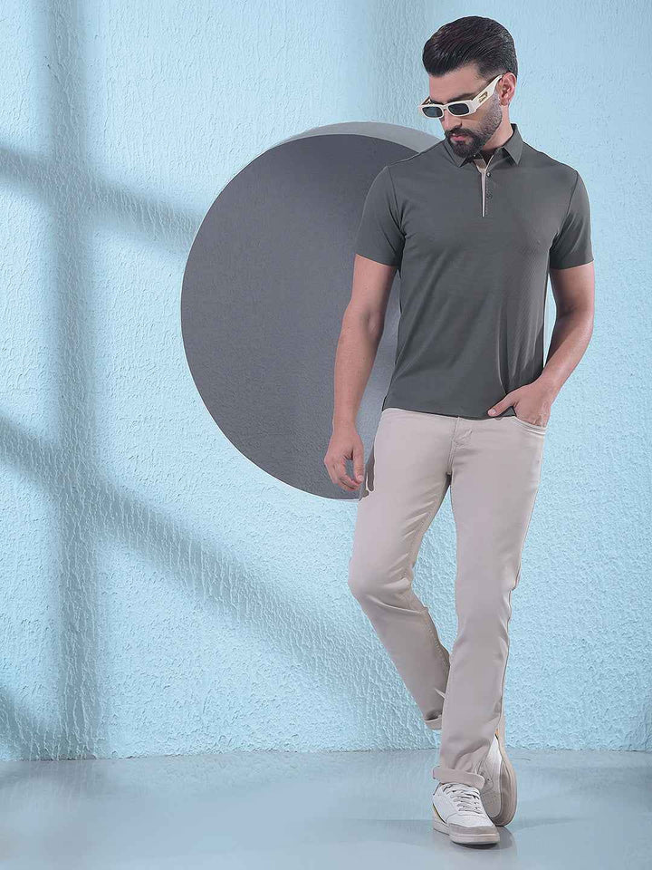 Olive Polo Neck T-Shirt