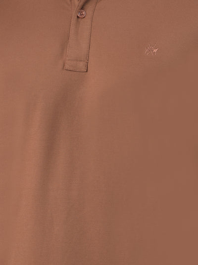 Dreamy Brown Polo Neck T-Shirt