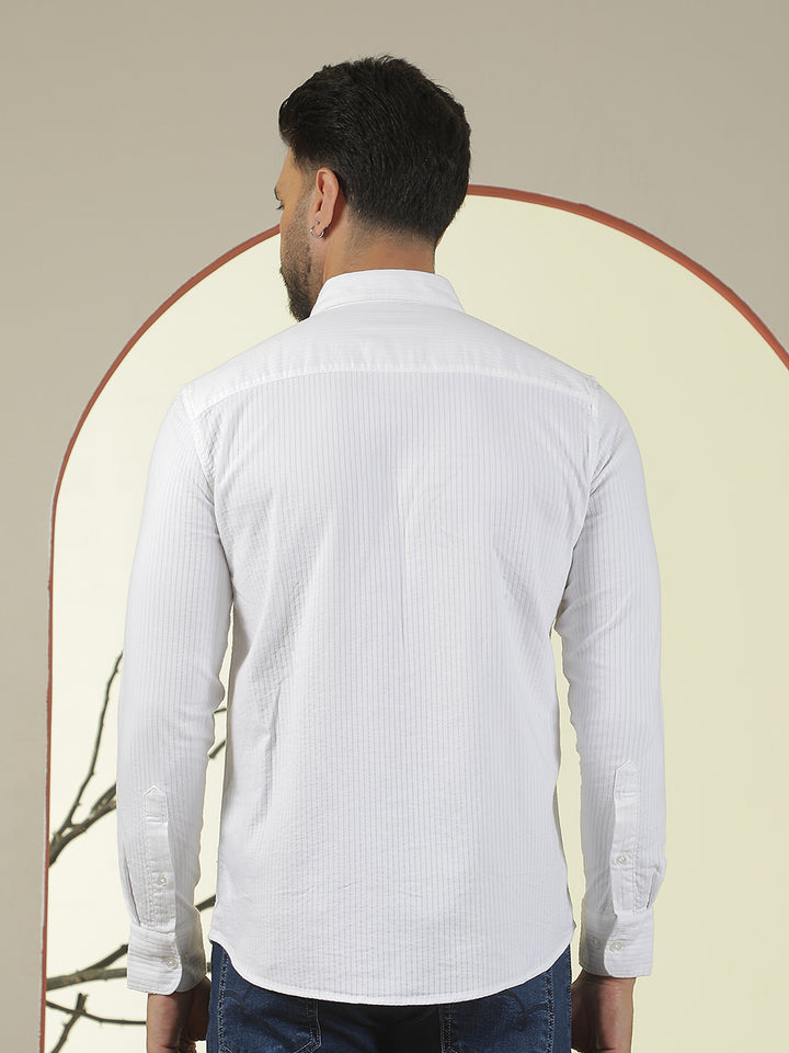 Classic Ivory White Striped Shirt