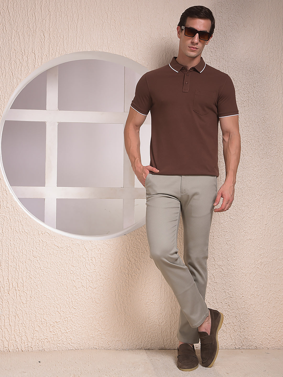 Monochrome Grey Straight Trousers