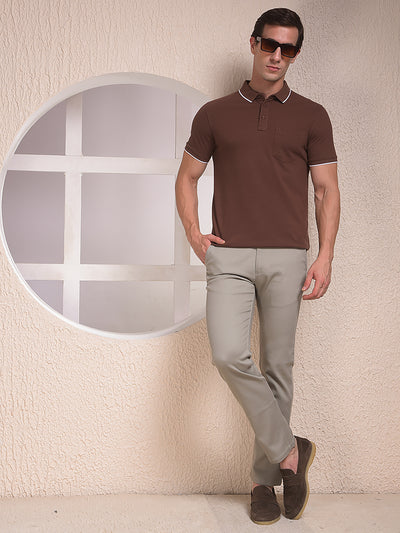 Monochrome Grey Straight Trousers