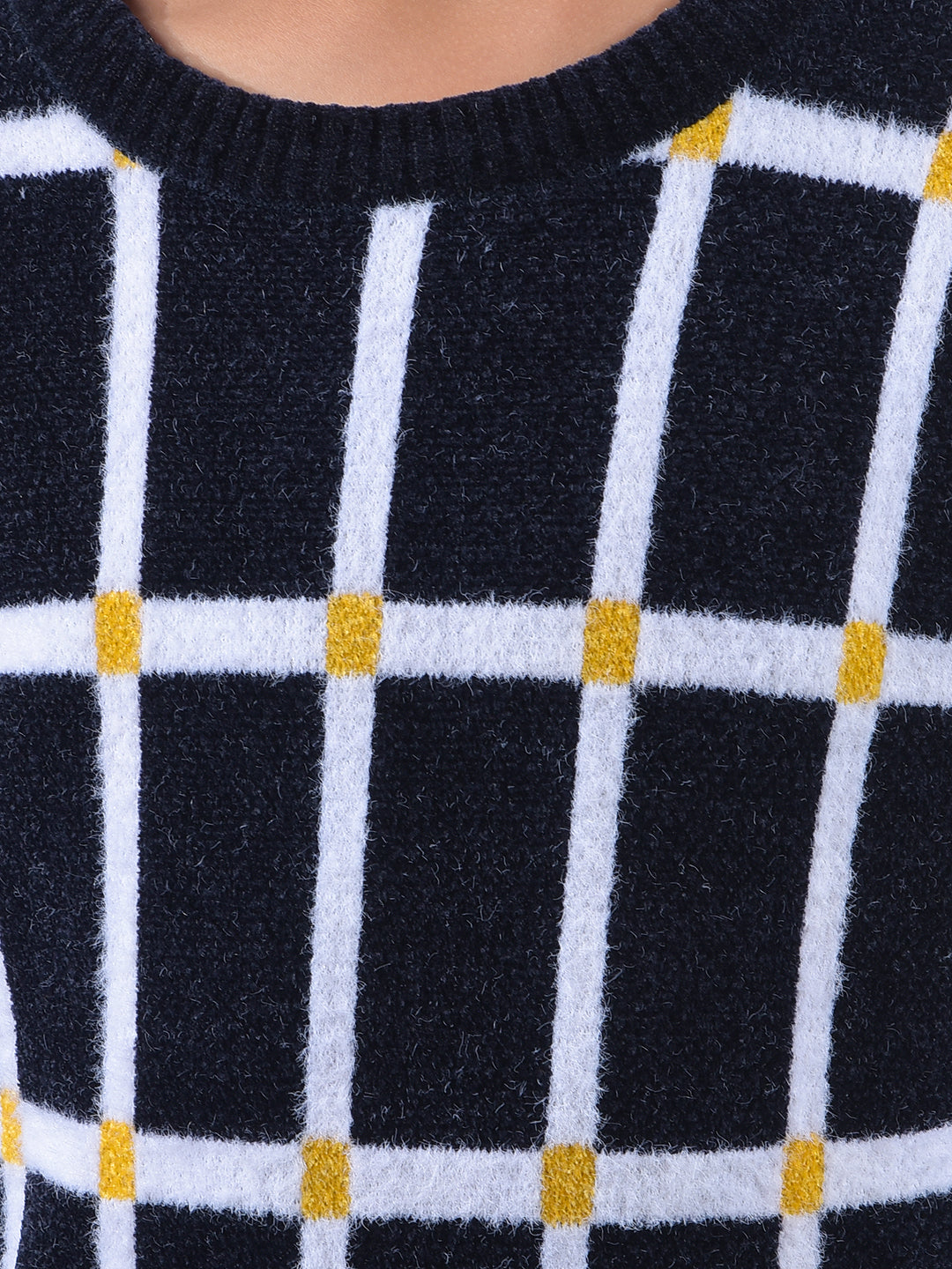 Bold Signal Black Checked Sweater