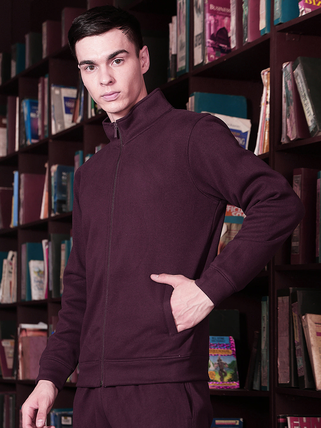 Wine Front Open Sweatshirt