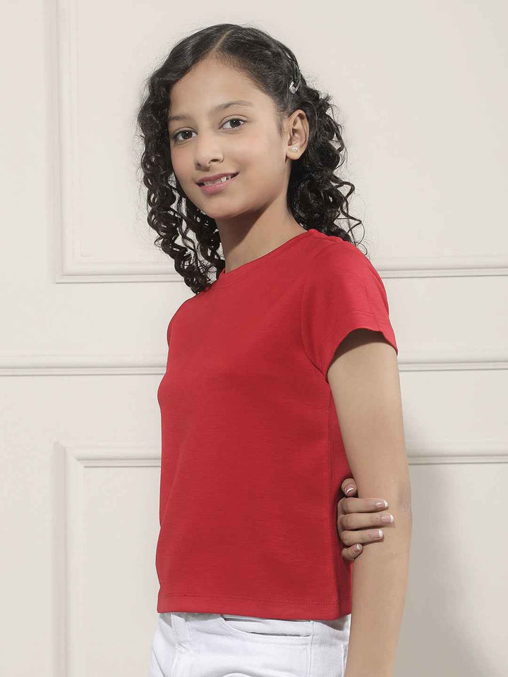 Luxe Red Crop T-Shirt