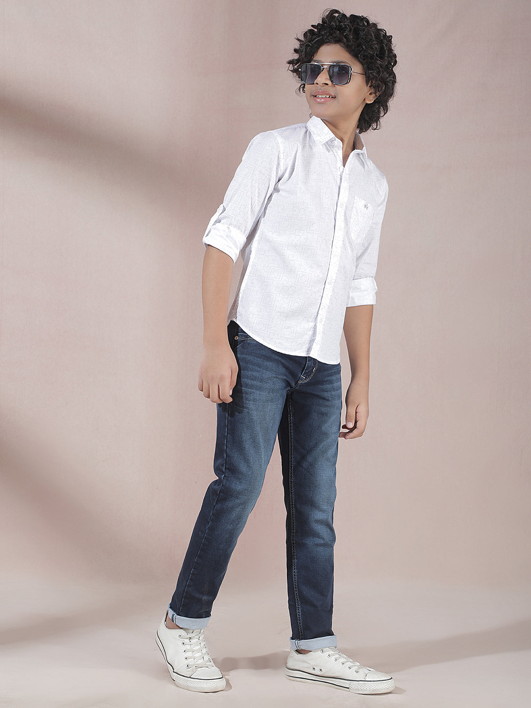 Radient White Printed Shirt
