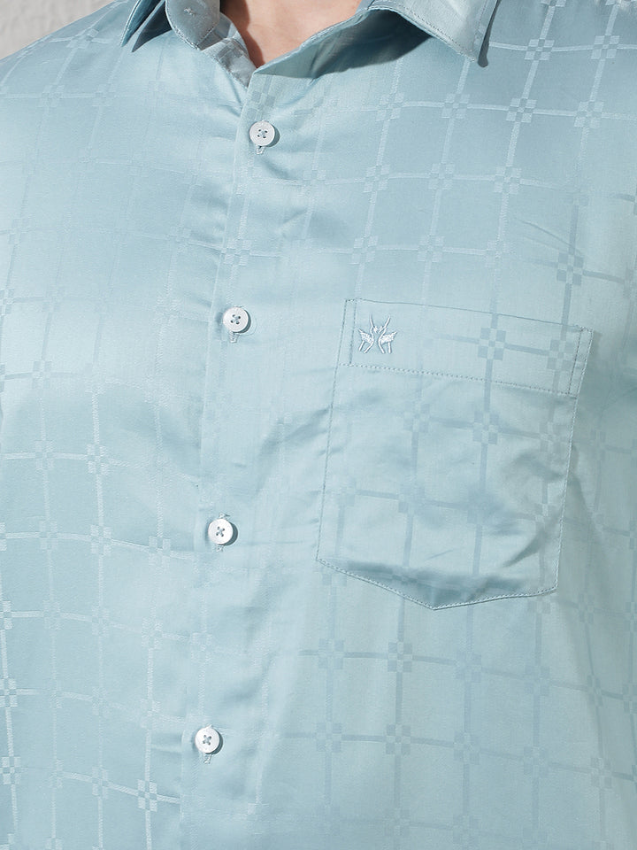 Blue Modern Printed Casual Shirt