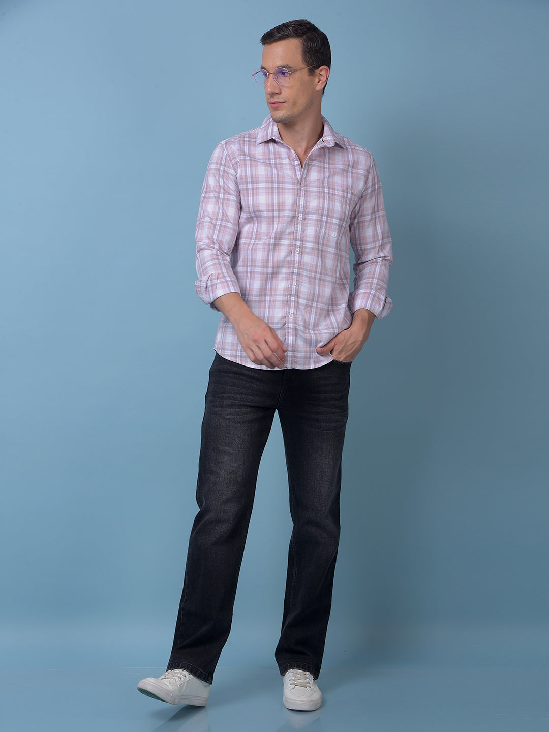 Pink Checked 100% Cotton Shirt