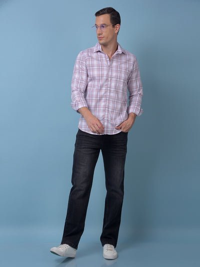 Pink Checked 100% Cotton Shirt