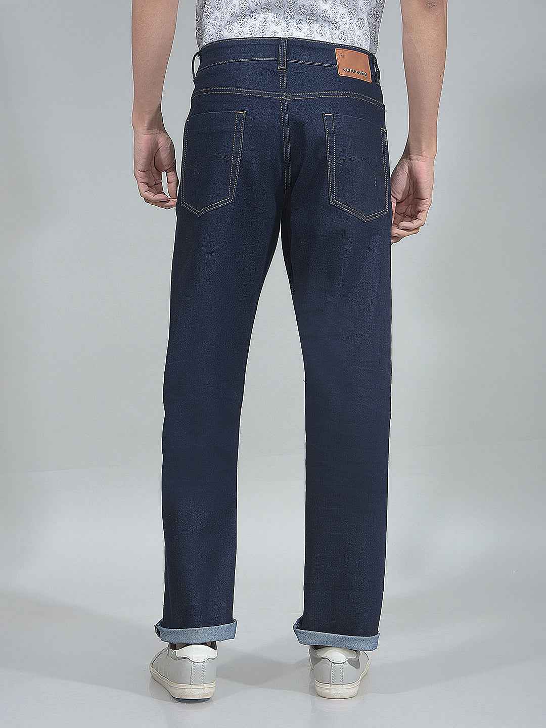 Navy Blue Straight Jeans