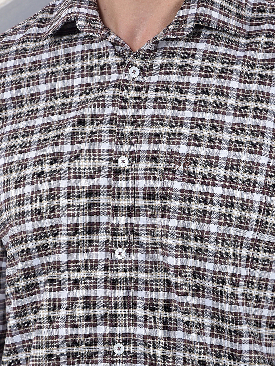 Checked 100% Cotton Wine Shirt