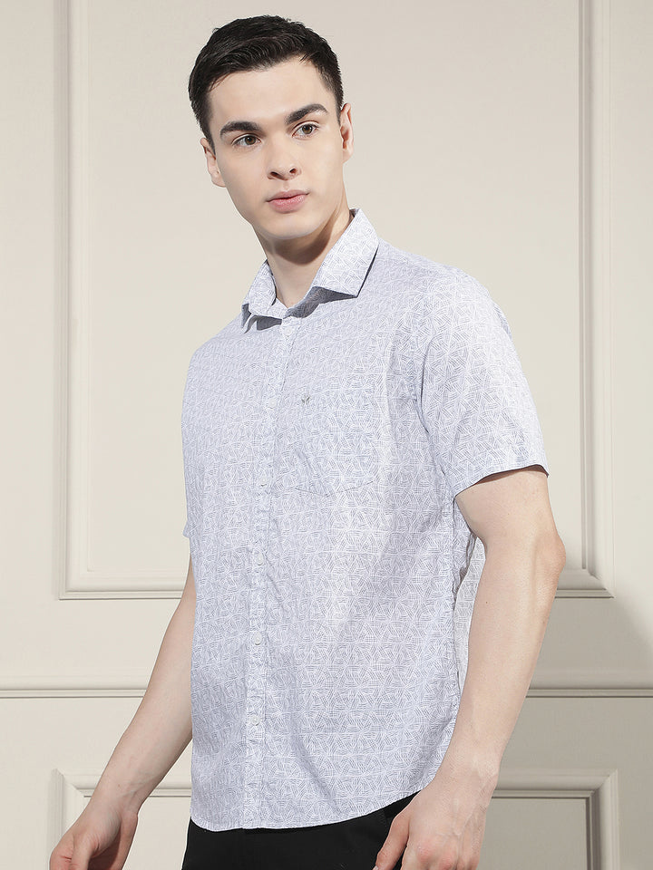 Light Grey Abstract Printed Shirt