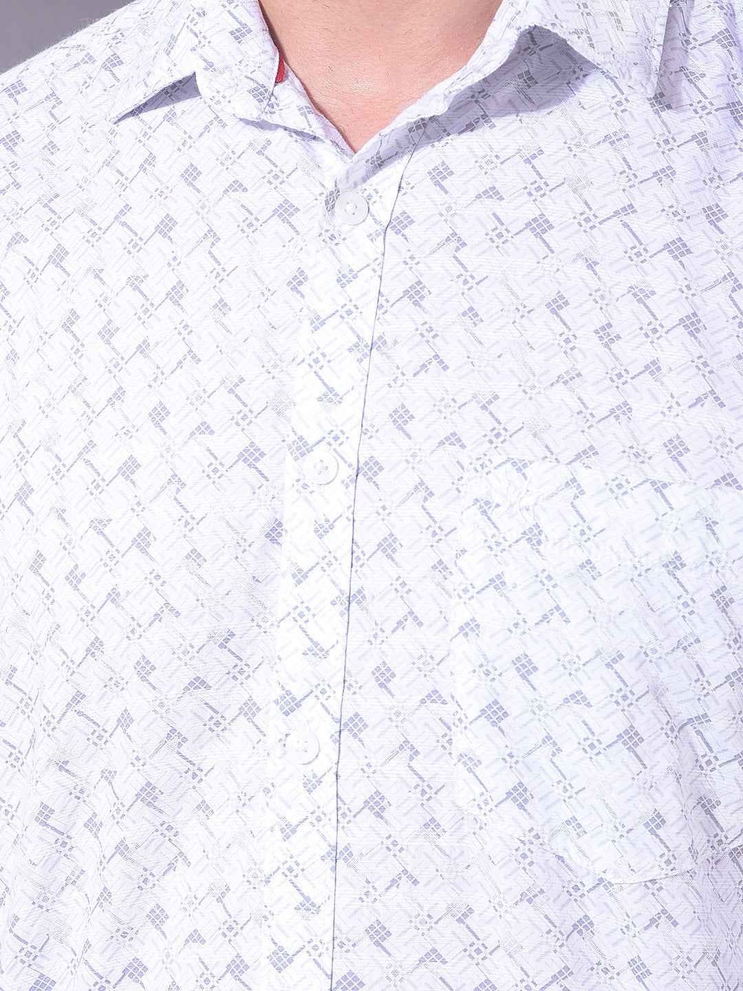 Grey Geometric Print Shirt