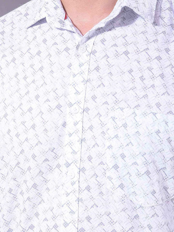 Grey Geometric Print Shirt