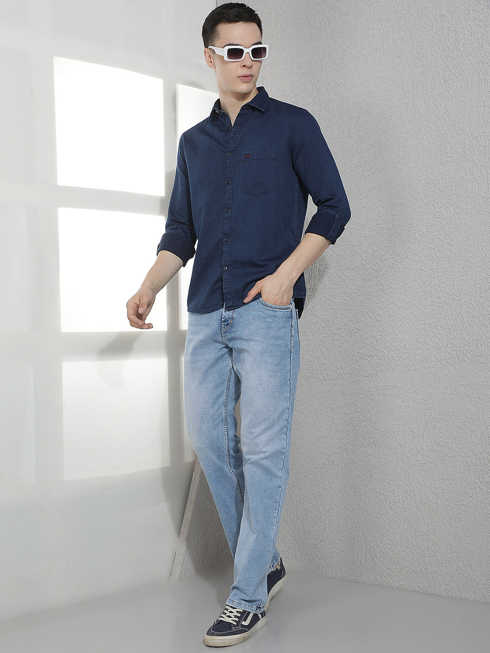 Navy Blue 100% Cotton Shirt
