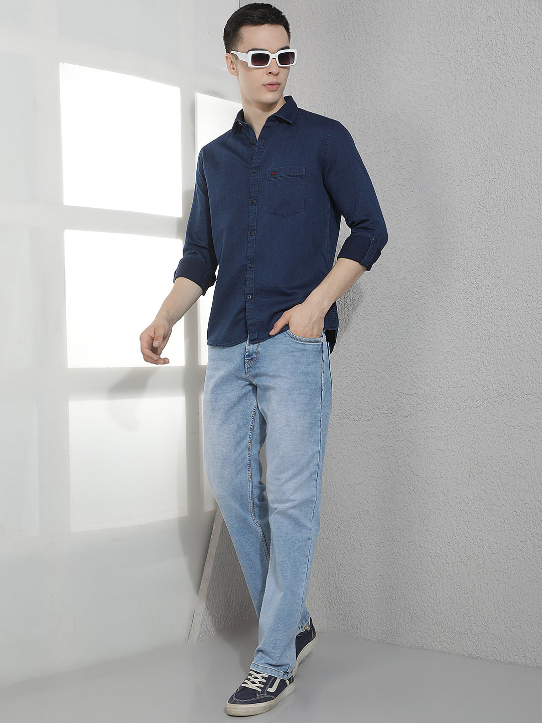 Navy Blue 100% Cotton Shirt