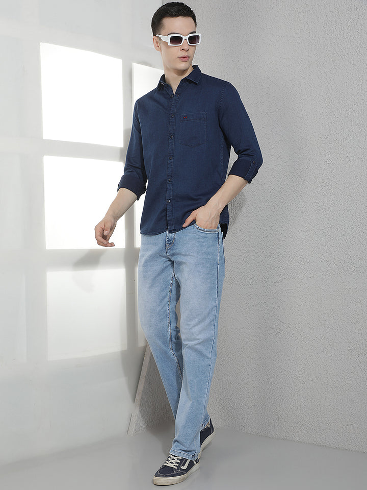 Navy Blue 100% Cotton Shirt