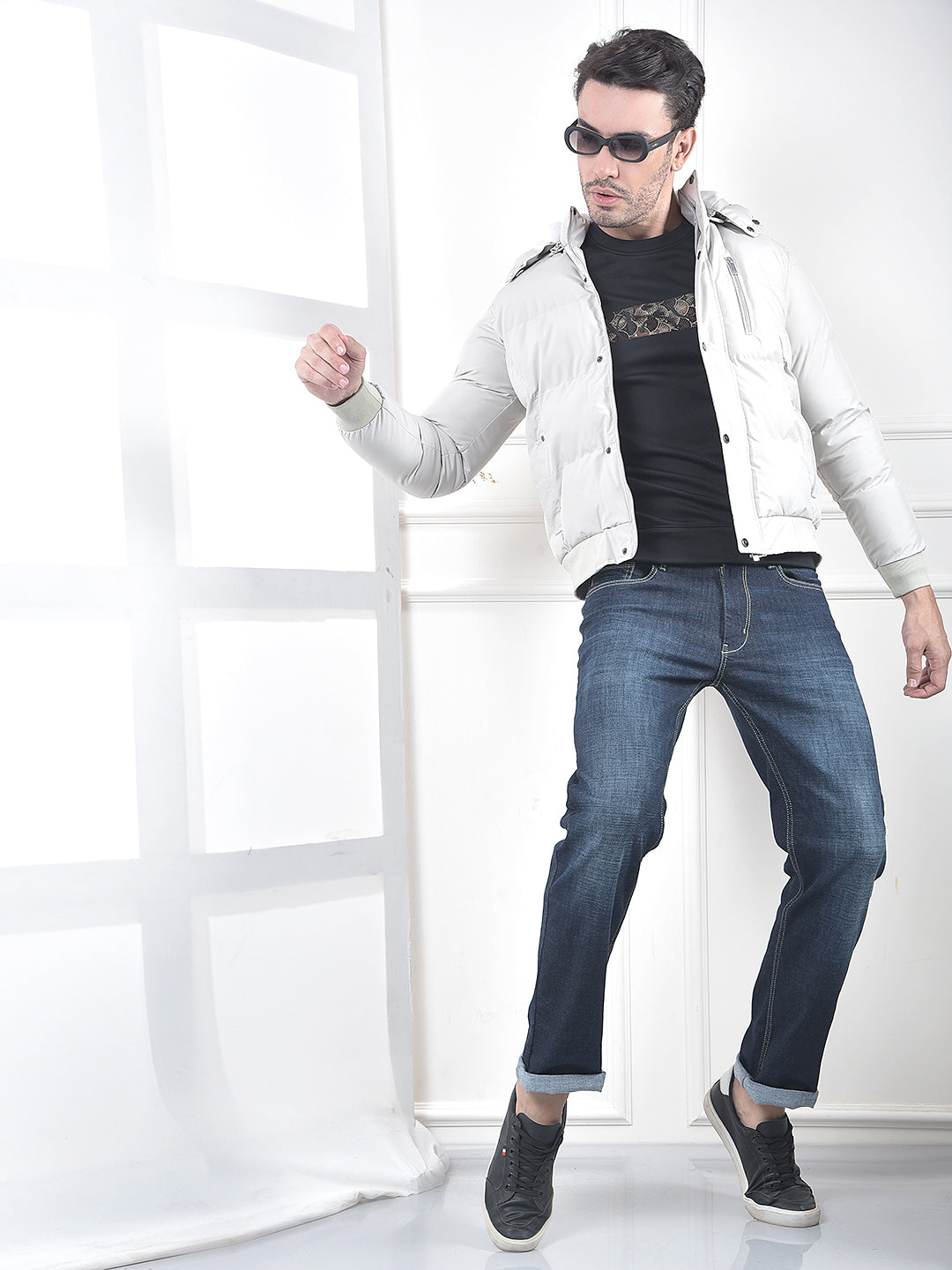 Grey Hooded Padded Jacket