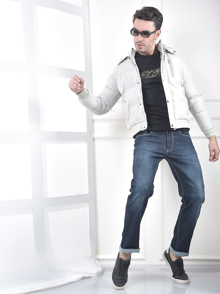 Grey Hooded Padded Jacket