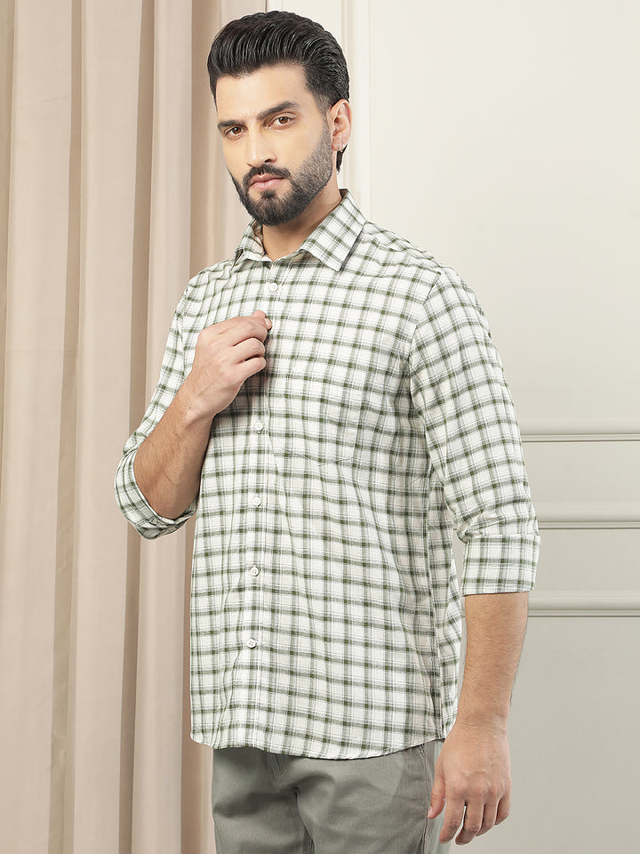 Green Checked Linen Shirt