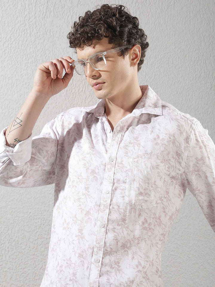 Pink Floral Print Shirt