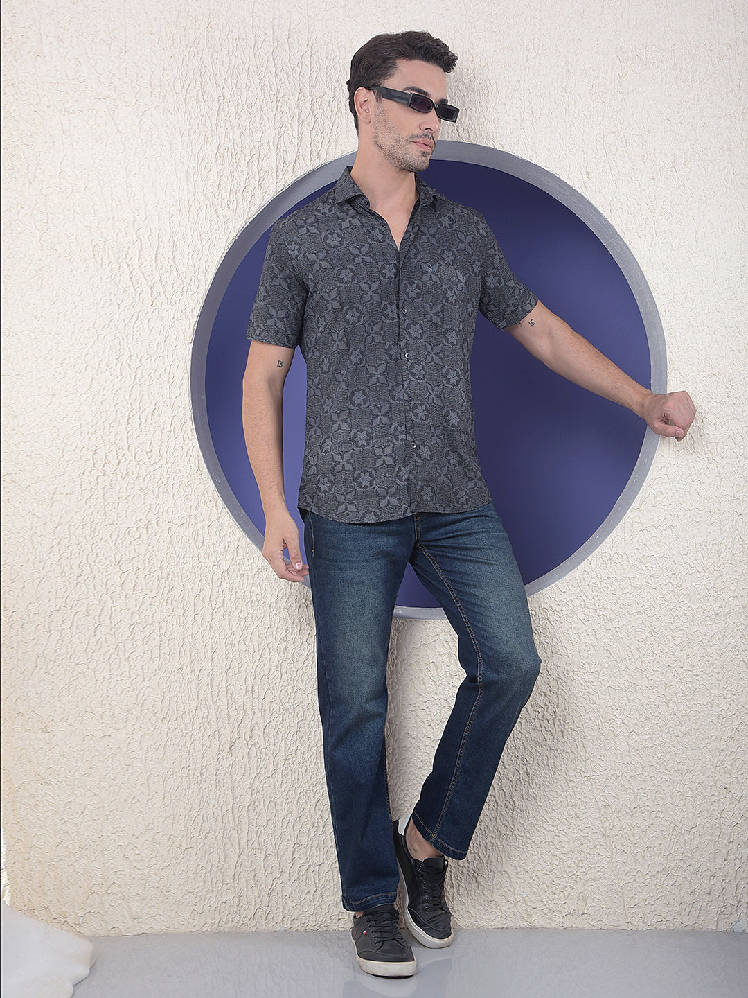 Shadow Mosaic Black Printed Shirt