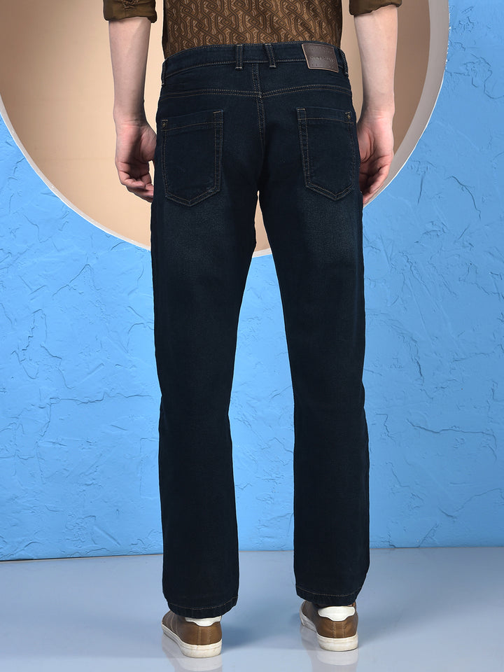 Modern Edgey Navy Blue Straight Jeans