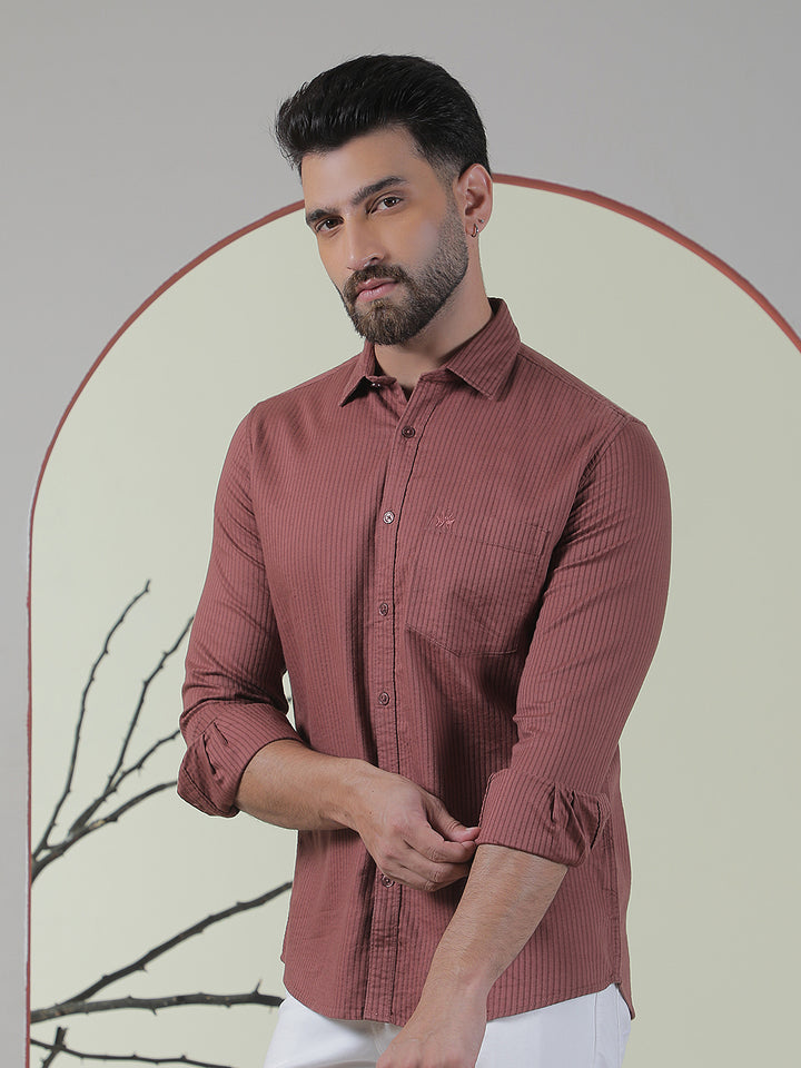 Hazelwood Brown Striped Shirt