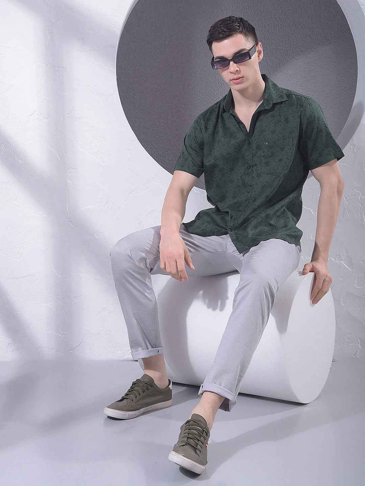 Green Floral Print Shirt