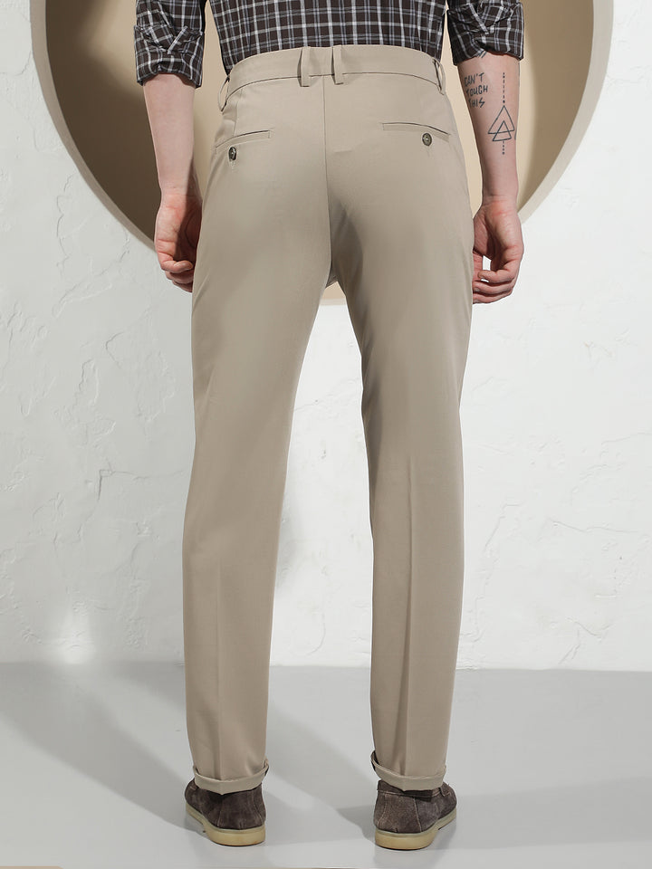 Relaxed Warm Sand Beige Trousers