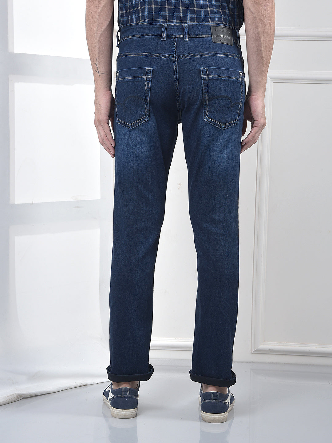 Tailored Trim Navy Blue Jeans