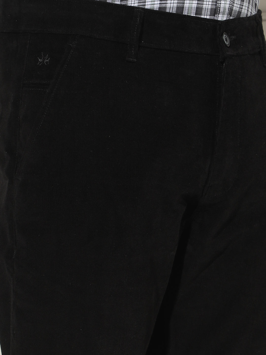 Luxe Obsidian Black Corduroy Trousers