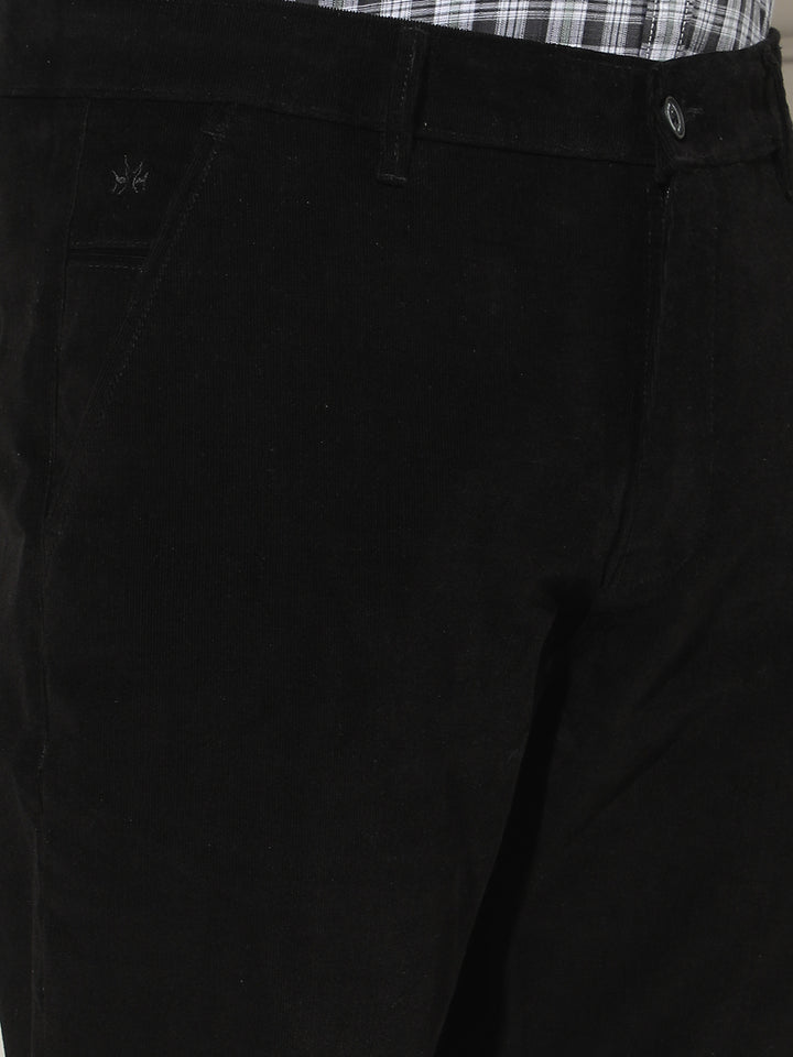 Luxe Obsidian Black Corduroy Trousers