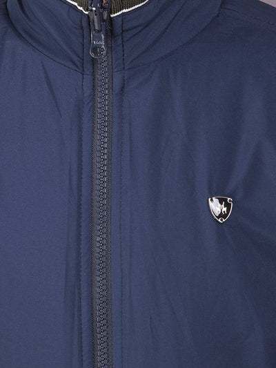 Navy Blue High Neck Reversible Jacket