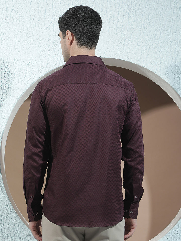 Signature Royal Plum Purple Printed Shirt