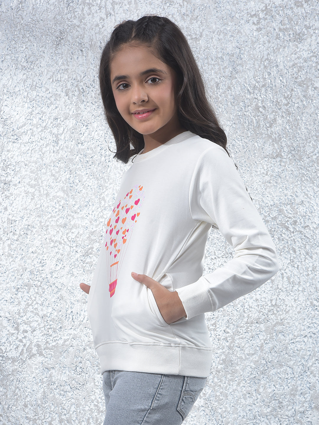 Off White Graphic Print Knitted Sweatshirt