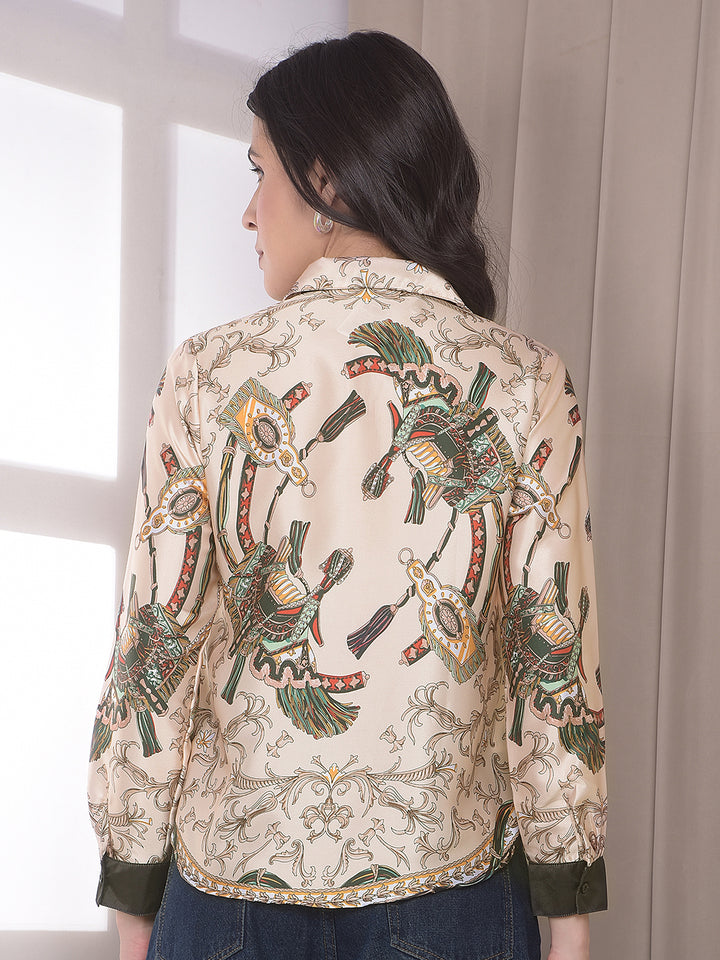 Multi-Color Botanical Print Shirt